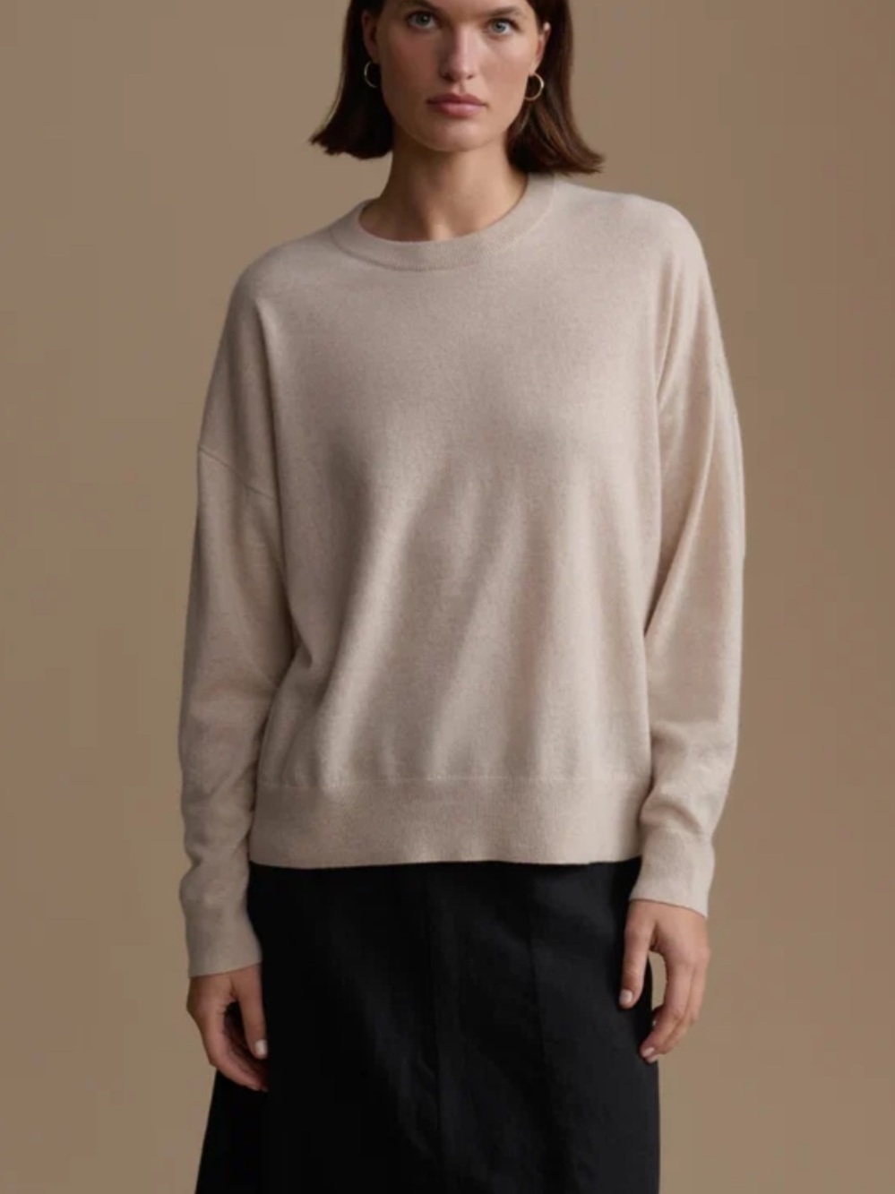Jenni Kayne Cashmere Marina Crewneck Large Oat Cream Large